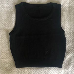 Fitted Black Crop Tank